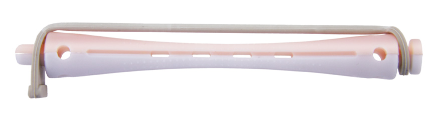KW-Wkl.2-fbg 12er 7mm lang Rundgummi weiss/rosa 91mm Kaltwellwickler