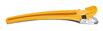 Haarclips Plastik/Aluminium 10St  gelb 95mm
