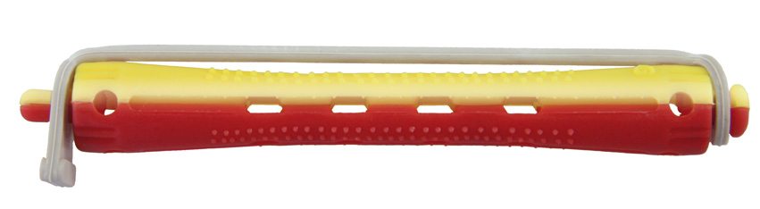 KW-Wkl.2-fbg 12er 9mm lang Rundgummi gelb/rot Länge 91mm Kaltwellwickler