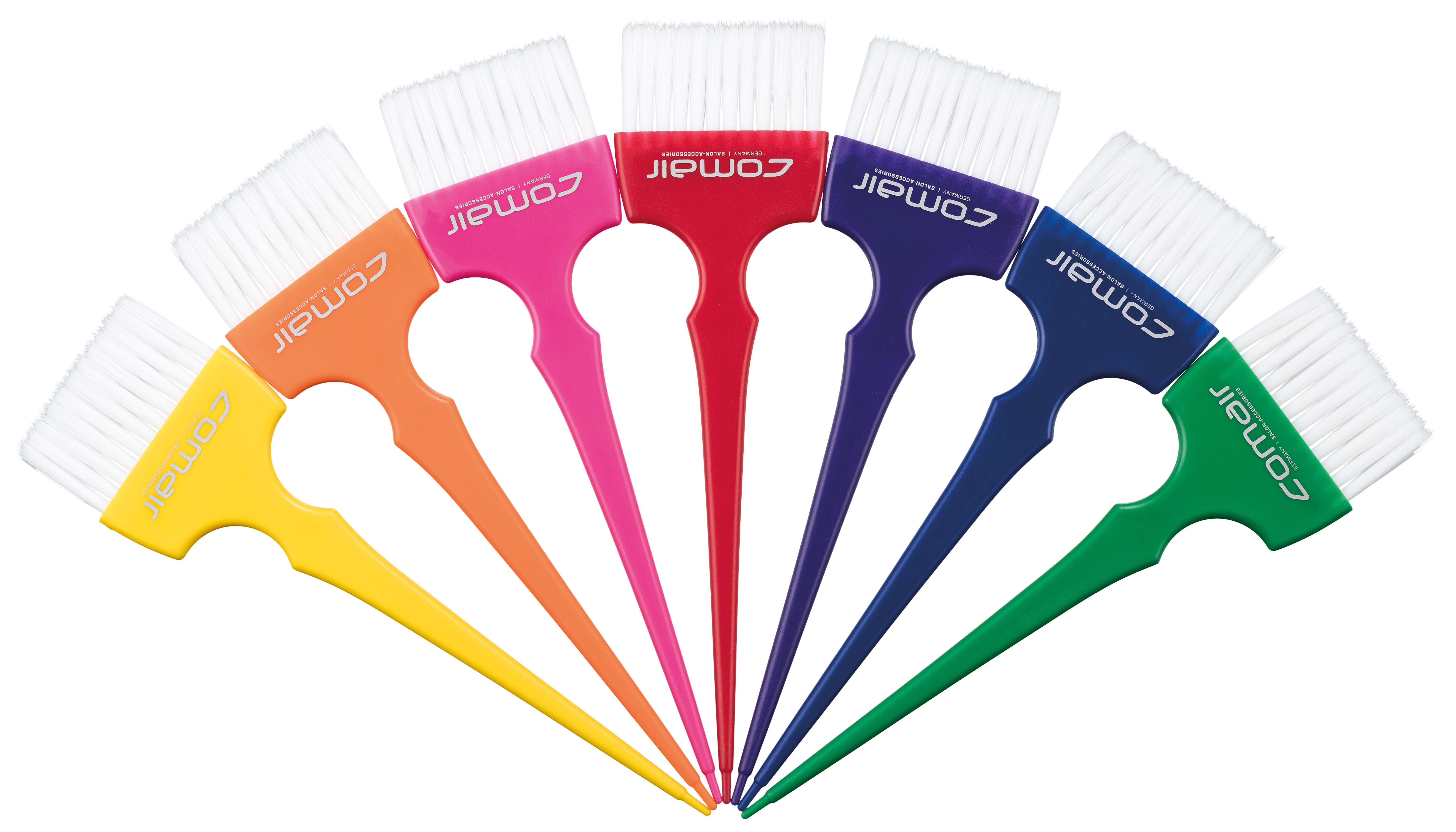 Färbepinselset Rainbow Large/Breit 7tlg. bunt m.weißen weichen Nylonbrst.